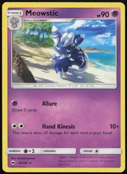 Meowstic 60/147 LP Burning Shadows Rare Pokemon - Image 1
