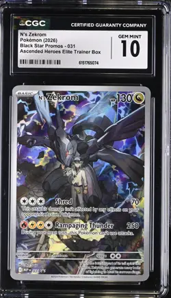 Pokemon N's Zekrom 031 Ascended Heroes Black Star Promo - CGC 10 Gem Mint - Image 1