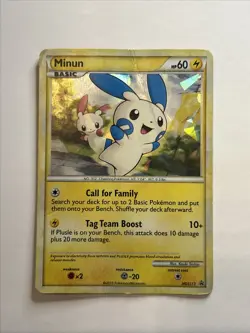 Pokemon TCG Minun Black Star PROMO HGSS17 Holo - Image 1