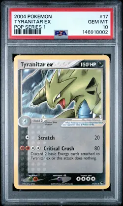 2004 POKEMON POP SERIES 1 #17 TYRANITAR EX PSA 10 - Image 1