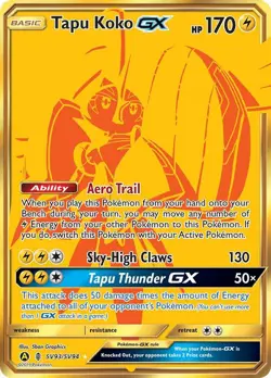 Pokemon TCG Hidden Fates Shiny Vault Tapu Koko GX SV93/SV94 Holo Shiny Holo Rare - Image 1