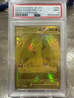 Pokemon 2026 Mega Charizard Y ex 294/217 Mega Hyper Rare Ascended Heroes PSA 9 - Image 1