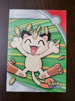 HP! Pokemon Topps Series 3 Meowth #52 HV9 Blue Logo Heroes & Villians - Image 1