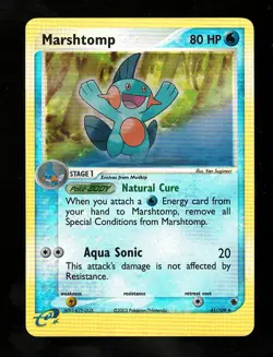Marshtomp Reverse Holo Ruby & Sapphire Pokemon NM 41/109 80 HP e-reader - Image 1