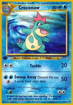 1x Croconaw - 32/111 - Uncommon - 1st Edition Lightly Played Pokemon G2 - Neo Ge - Image 1
