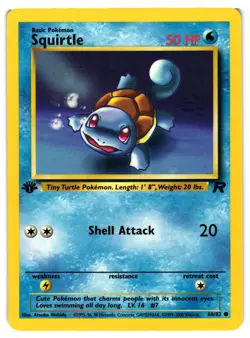 Pokemon TCG Squirtle 68/82 1st Edition Team Rocket Common LP - Image 1