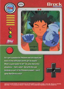 Pokemon Topps TV4 Brock BLACK Logo - TV Animation Edition - Image 2