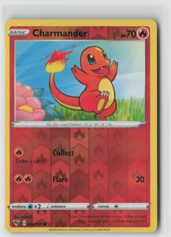 Charmander 023/185 Common Vivid Voltage Pokemon Reverse Holo Moderately Played - Image 1