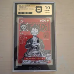 Monkey D. Luffy ONE PIECE MAGAZINE VOL.20 JAP- ST21-014 - Black Grading-Wie PSA - Image 1
