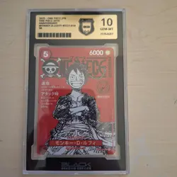 Monkey D. Luffy ONE PIECE MAGAZINE VOL.20 JAP- ST21-014 - Black Grading-Wie PSA - Image 2