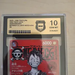 Monkey D. Luffy ONE PIECE MAGAZINE VOL.20 JAP- ST21-014 - Black Grading-Wie PSA - Image 5