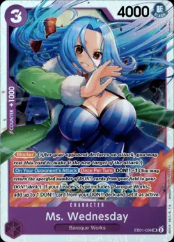 One Piece Memorial Collection Ms. Wednesday Super Rare EB01-034 NM english - Image 1