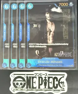 4x One Piece P-052 P Dracule Mihawk - English - Play Set - TCG - NM/M - Image 1