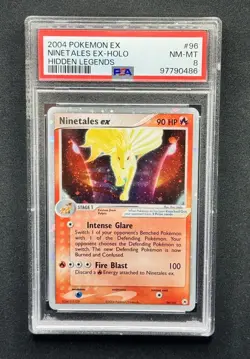 PSA 8 Pokemon 2004 EX Hidden Legends Ninetales #96 Holo SWIRL - Image 1
