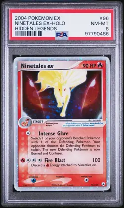 PSA 8 Pokemon 2004 EX Hidden Legends Ninetales #96 Holo SWIRL - Image 3