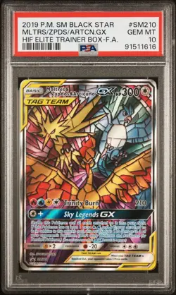 Pokemon Moltres Zapdos Articuno GX SM210 PSA 10 Gem Mint Hidden Fates Promo FA - Image 1