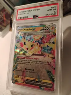 Pokemon Pikachu EX Surging Sparks #57/191 Double Rare PSA 10 Gem Mint - Image 1