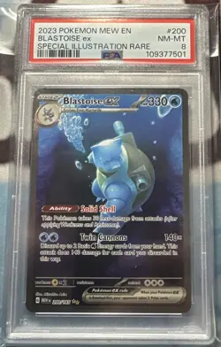 2023 Pokemon Mew En-151 #200 Blastoise Ex Special Illustration Rare PSA 8 - Image 1