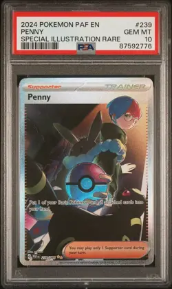 Pokemon Penny 239/091 PSA 10 Gem Mint Paldean Fates Special Illustration Rare - Image 1
