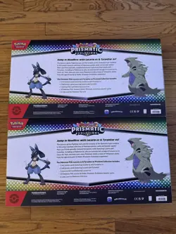 2 x Pokemon Prismatic Evolutions Lucario EX and Tyranitar EX Premium Collection - Image 2