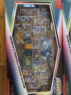 2 x Pokemon Prismatic Evolutions Lucario EX and Tyranitar EX Premium Collection - Image 3
