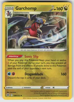 Garchomp Holo Rare SWSH09: Brilliant Stars 109/172 Pokemon - Image 1