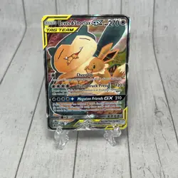Pokemon TCG Eevee & Snorlax GX TAG TEAM SM169 Promo Holo- EXTREMELY DAMAGED - Image 1