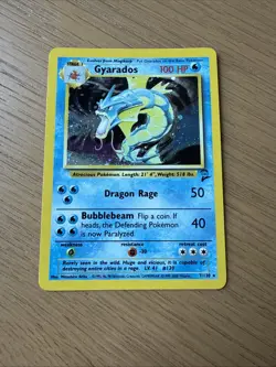 Pokemon TCG Gyarados 7/130 Base Set 2 Holo Rare English 2000 100 HP - Image 1