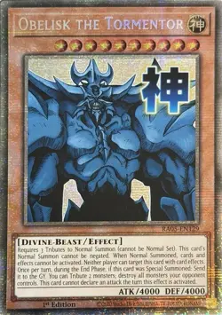 Yugioh! Obelisk the Tormentor - RA05-EN129 - Starlight Rare - 1st Edition Near M - Image 1