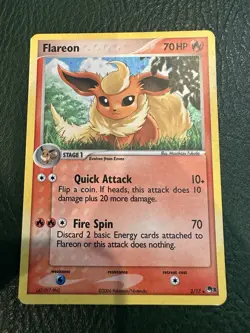Flareon 002/017 Pokemon Pop Series 3 Holo Rare Foil Card - Image 1