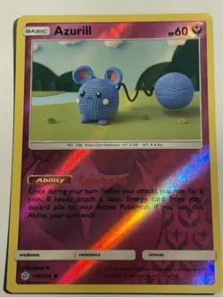 Pokemon TCG Azurill 146/236 Cosmic Eclipse Reverse Holo Card | NM - Image 2