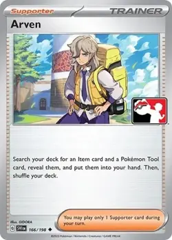 Arven Pokemon Prize Pack Series Promo Pokemon Card NM Play Stamp - Image 1