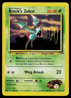 Pokemon Card - Brock's Zubat Gym Heroes 24/132 Rare - Image 1
