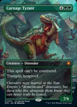 MTG Carnage Tyrant - Borderless, NM-Mint, English Special Guests - Image 1