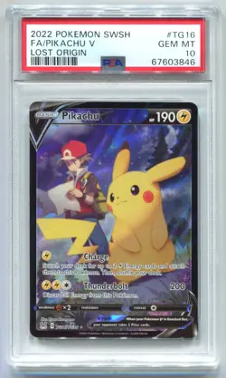 PSA 10 Pikachu V TG16/TG30 Pokemon Lost Origin Trainer Gallery Sword Shield - Image 1