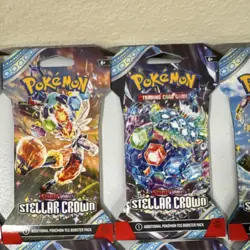 Pokemon Scarlet & Violet Stellar Crown Booster Pack 10 Sealed Sleeves! - Image 3