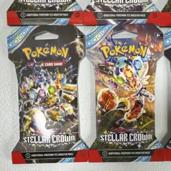 Pokemon Scarlet & Violet Stellar Crown Booster Pack 10 Sealed Sleeves! - Image 5