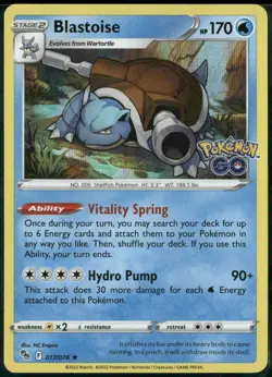 Blastoise 017/078 Holo Rare Pokemon GO Pokemon Holo Near Mint - Image 2
