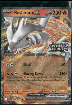 Reshiram ex 020/086 Double Rare White Flare Pokemon Near Mint - Image 2