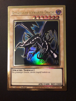 Yu-Gi-Oh! Rotaugiger schwarzer Drache, MAGO-DE003, Gold Rare, 1.A., Deutsch, NM - Image 1