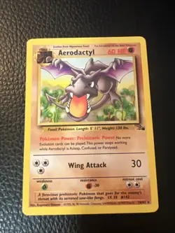 # Aerodactyl 16/62 Fossil Unlimited Rare Vintage 1999 Pokemon Card - LP - Image 1