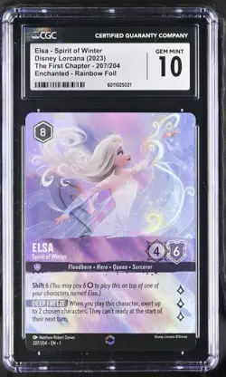 Disney Lorcana 2023 ENCHANTED Elsa Spirit of Winter First Chapter 10 Gem Mint - Image 1