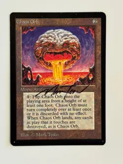 Chaos Orb Beta LP (Reserved List - MTG) autographed Mark Tedin - Image 1