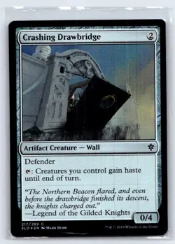 Crashing Drawbridge 217 Common Throne of Eldraine Magic: The Gathering Foil LP - Image 1