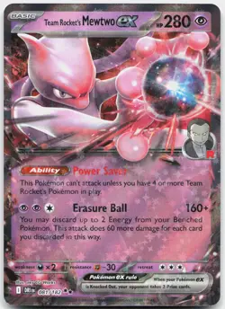 Team Rocket's Mewtwo ex 081/182 Double Rare Destined Rivals Pokemon Near Mint - Image 1