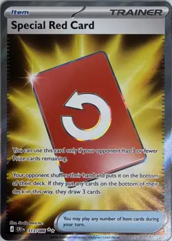 Special Red Card 113/086 Chaos Rising Trainer Full Art Holo Rare Pokemon Card NM - Image 1