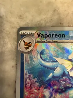 Pokemon Prismatic Evolutions Vaporeon Master Ball Holo 022/131 - Image 2