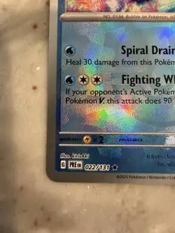 Pokemon Prismatic Evolutions Vaporeon Master Ball Holo 022/131 - Image 5