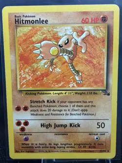 Pokemon TCG Hitmonlee Fossil 22 Unlimited Rare, Lightly Played - Image 1