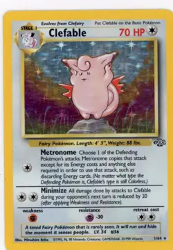 Clefable Jungle Holo Rare 01/64 1999 Pokemon - Image 1
